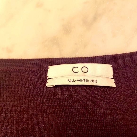 Co. Aubergine Merino Puffy Sleeve Sweater XS - Picture 2 of 3